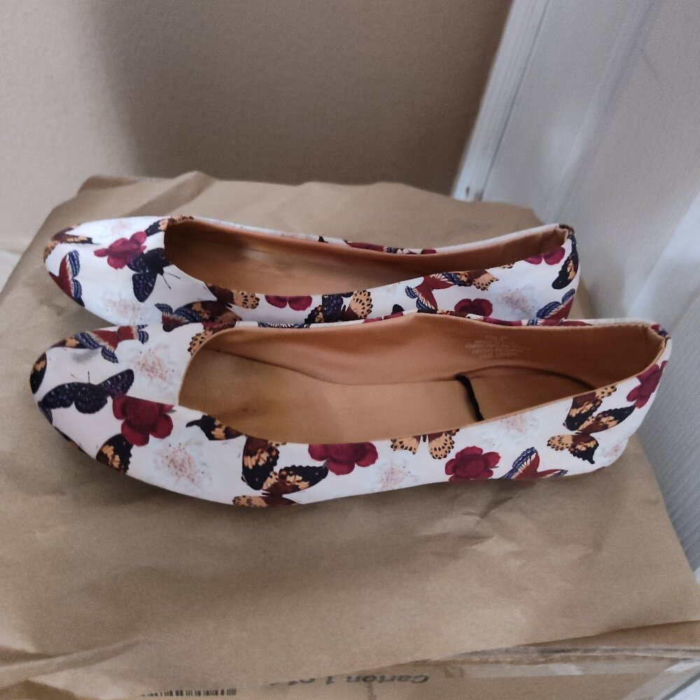 Butterfly Print Flats